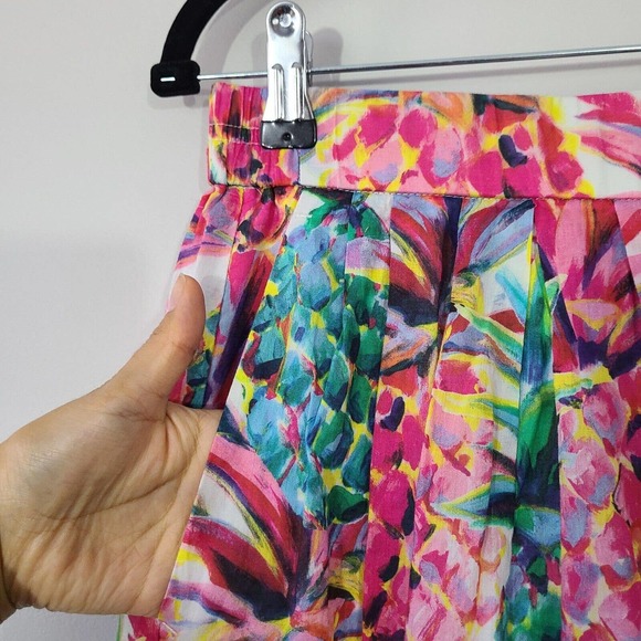 J. Crew Factory Floral Midi Skirt - Pink and Green - Picture 6 of 12